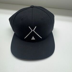 Tribe Kelley Black Snapback Hat with Minimalist White Embroidered Logo